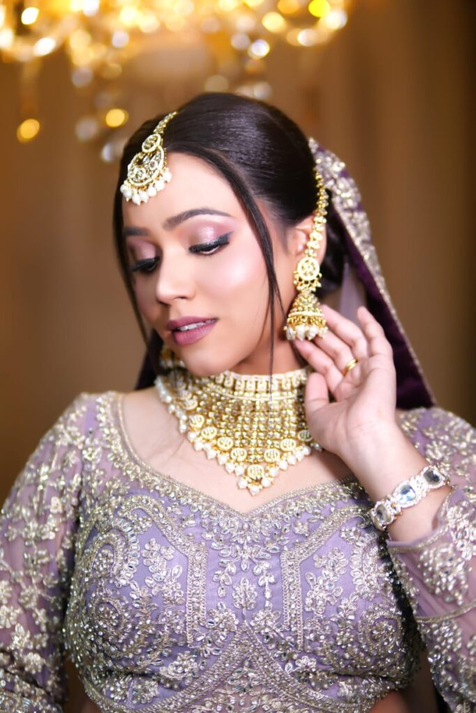 Before and after transformation by certified makeup artist at makeup studio near me | NS MAKEUP STUDIO